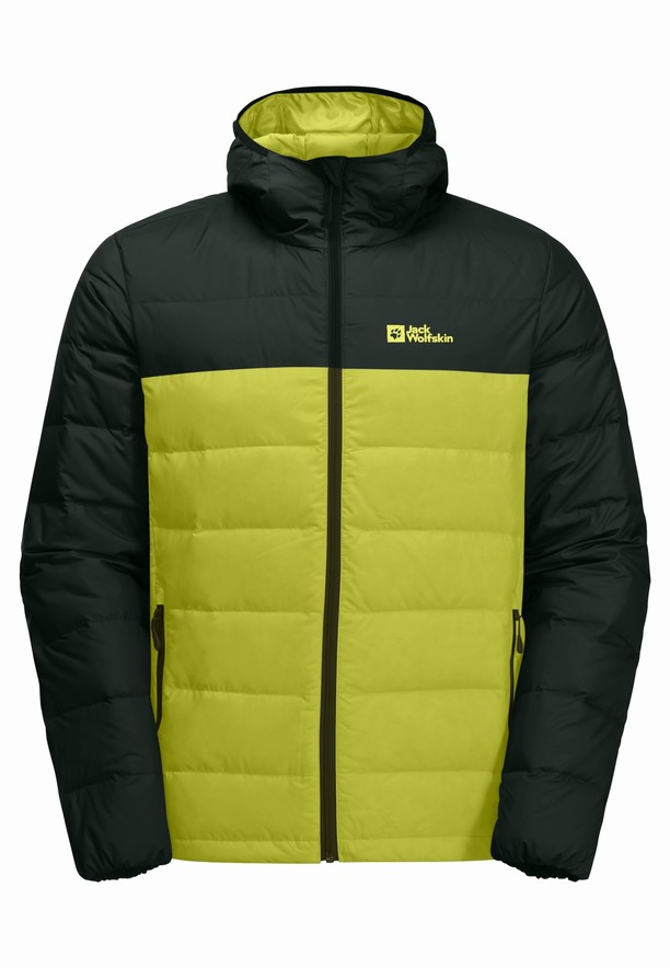 Yellow Men Jack Wolfskin Ather Hoody Down Jackets | 11739434