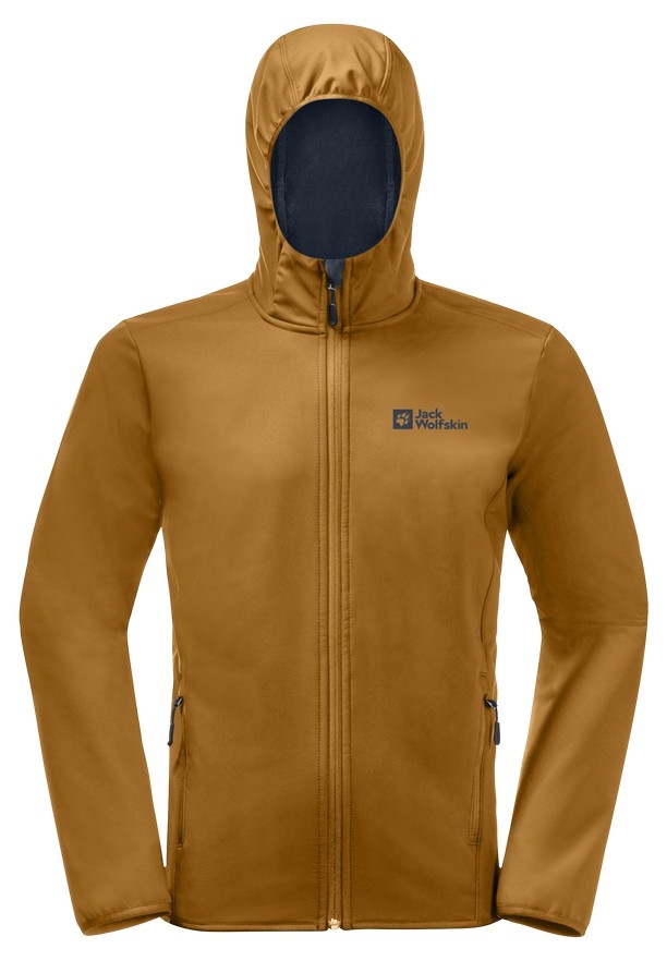 Yellow Men Jack Wolfskin Bornberg Hoody Softshell Jackets | 41515447