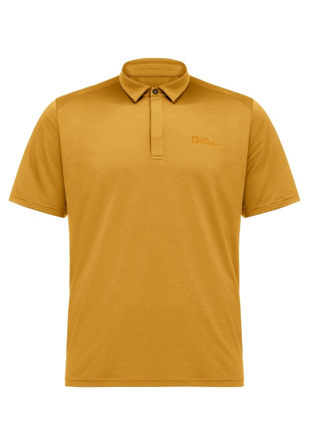 Yellow Men Jack Wolfskin Delgami Polo Shirts | 67641188