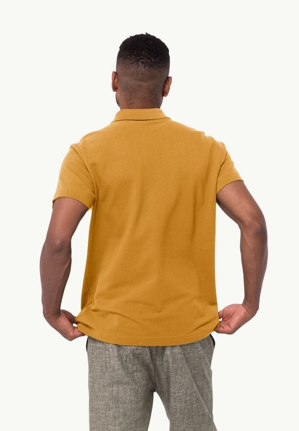 Yellow Men Jack Wolfskin Essential Polo Shirts | 95383416