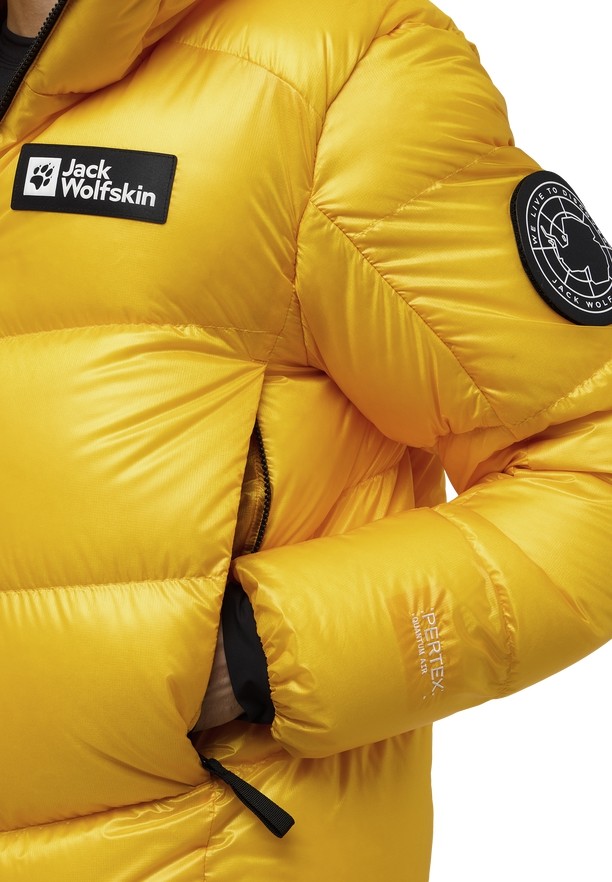 Yellow Men Jack Wolfskin Expdn Down Jackets | 93194911