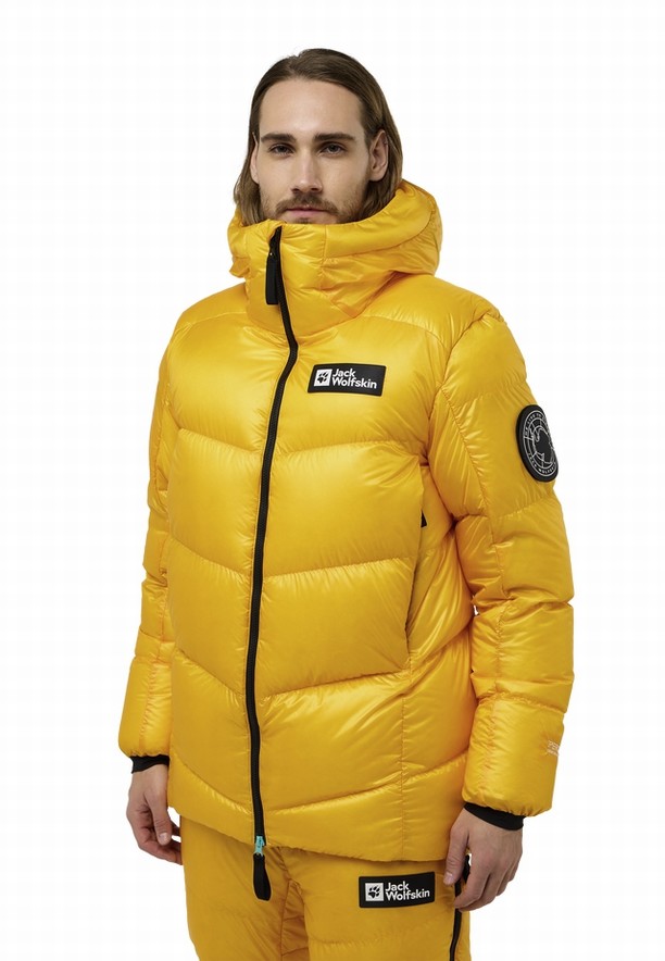 Yellow Men Jack Wolfskin Expdn Down Jackets | 93194911