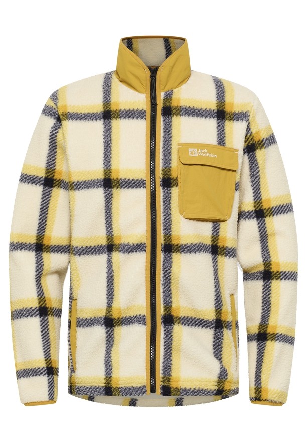 Yellow Men Jack Wolfskin Felslicht Check Fleece Jackets | 16790829