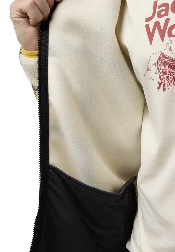Yellow Men Jack Wolfskin Felslicht Check Fleece Jackets | 16790829