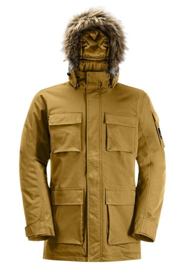 Yellow Men Jack Wolfskin Glacier Canyon Coats | 20671818