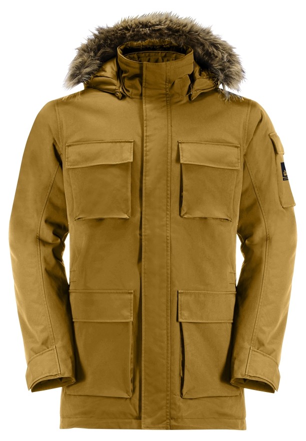 Yellow Men Jack Wolfskin Glacier Canyon Coats | 20671818