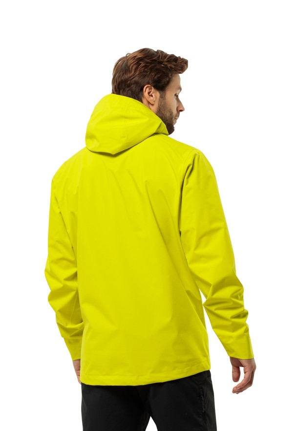 Yellow Men Jack Wolfskin Highest Peak 3l Rain Jackets | 21751469