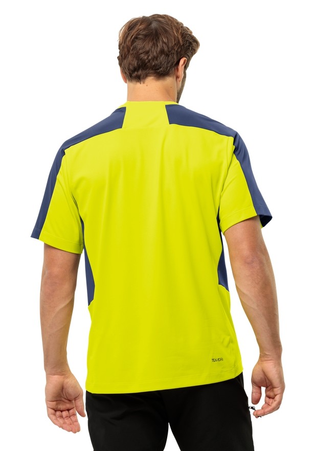 Yellow Men Jack Wolfskin Narrows T Shirts | 59148468