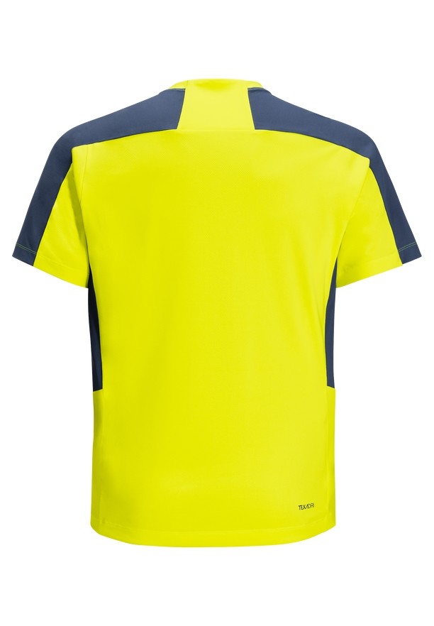 Yellow Men Jack Wolfskin Narrows T Shirts | 59148468
