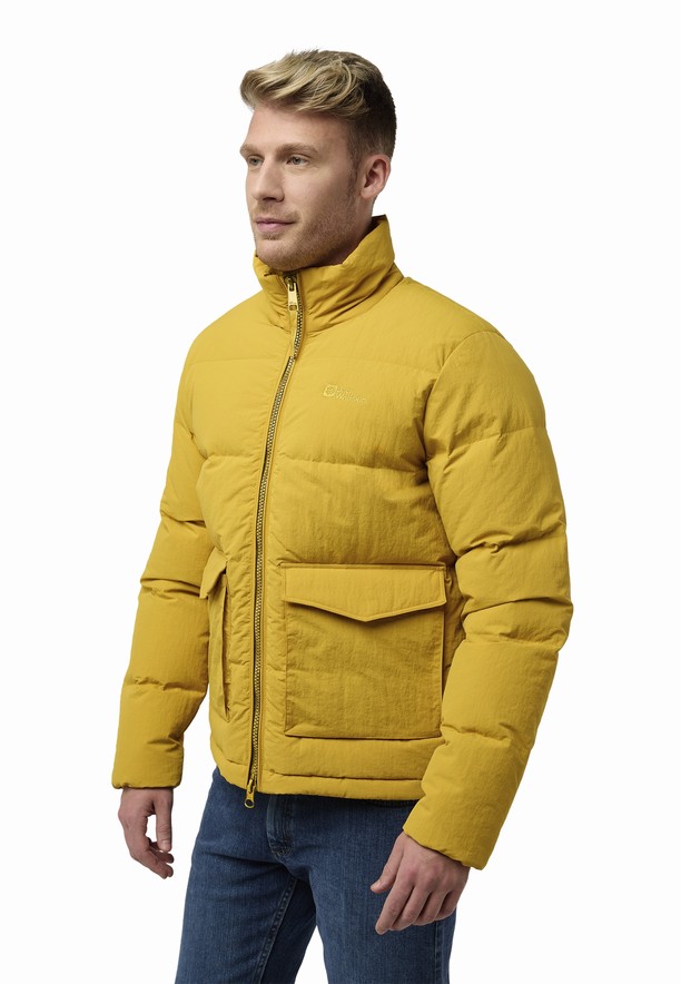 Yellow Men Jack Wolfskin Nordlicht Down Jackets | 95220741
