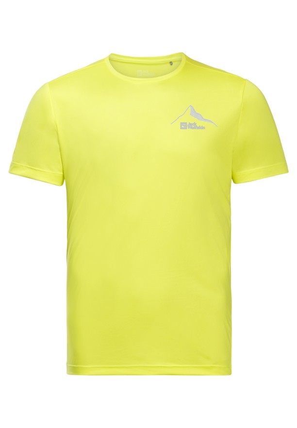 Yellow Men Jack Wolfskin Peak Graphic T Shirts | 89786848