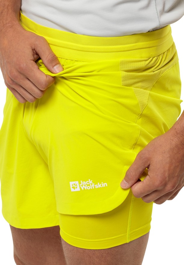 Yellow Men Jack Wolfskin Prelight 2in1 Shorts | 71373638