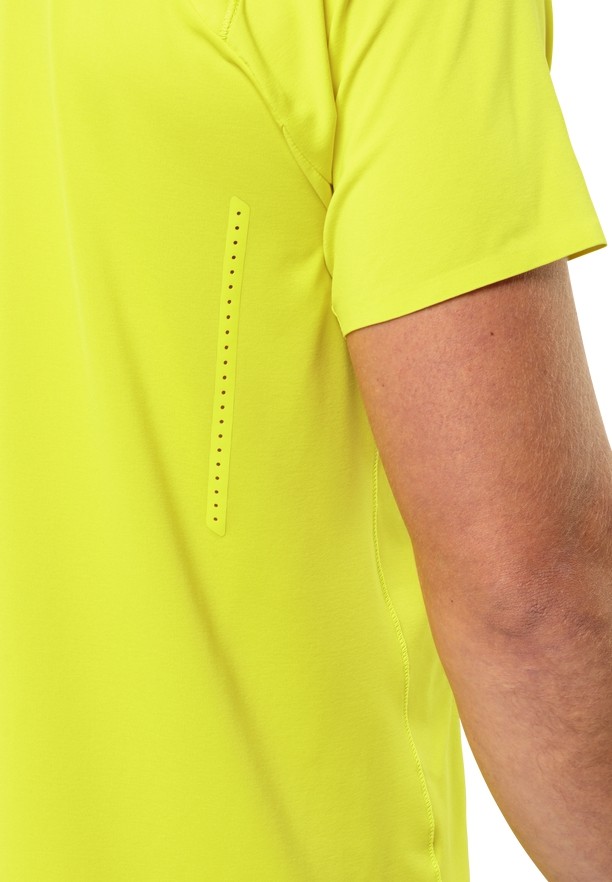Yellow Men Jack Wolfskin Prelight Chill T Shirts | 77704899