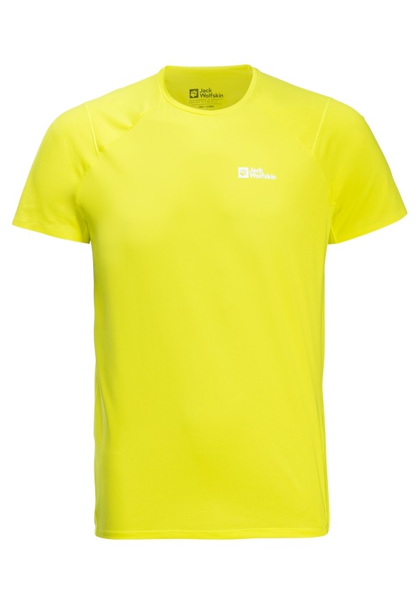 Yellow Men Jack Wolfskin Prelight Chill T Shirts | 77704899