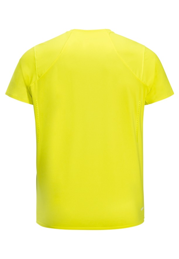 Yellow Men Jack Wolfskin Prelight Chill T Shirts | 77704899