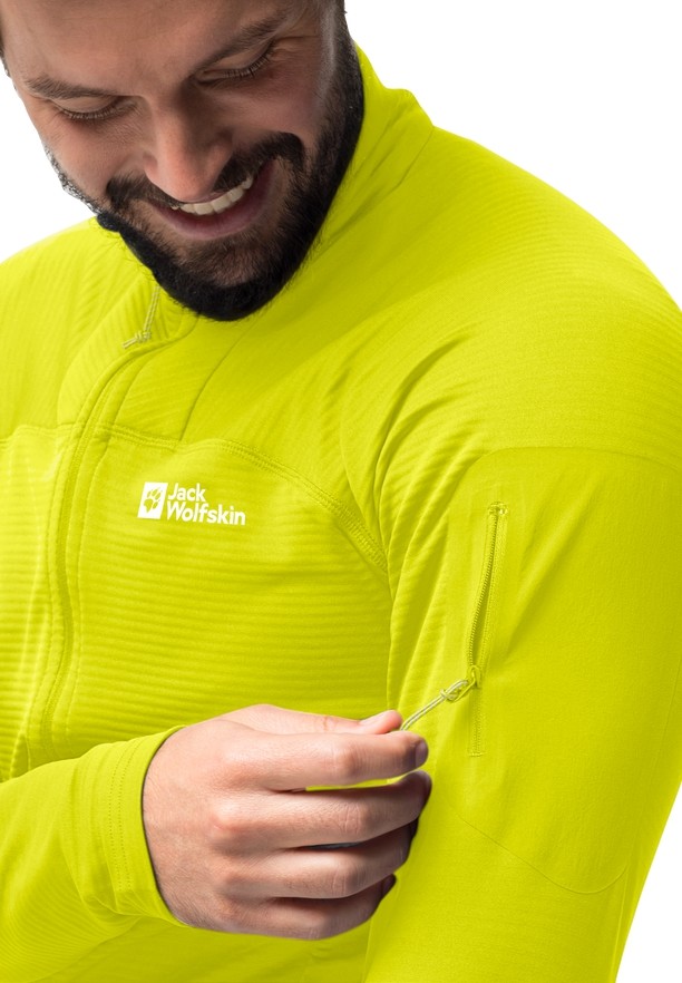 Yellow Men Jack Wolfskin Prelight Fz Fleece Jackets | 91115966