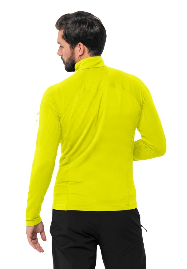 Yellow Men Jack Wolfskin Prelight Fz Fleece Jackets | 91115966