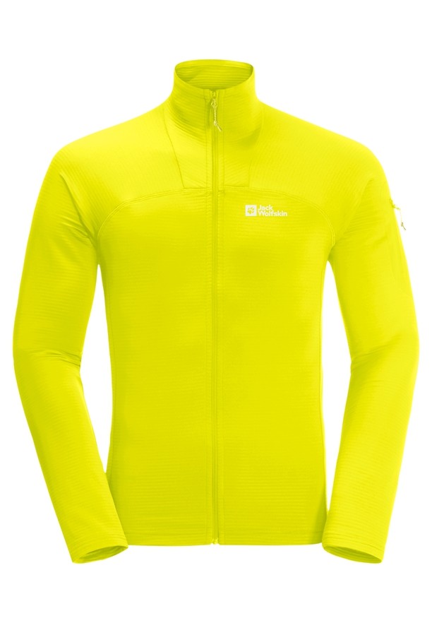 Yellow Men Jack Wolfskin Prelight Fz Fleece Jackets | 91115966