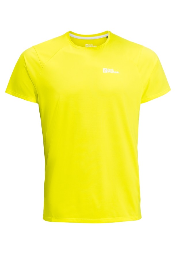 Yellow Men Jack Wolfskin Prelightrail T Shirts | 91256042