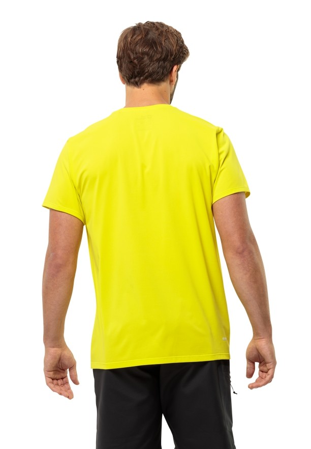 Yellow Men Jack Wolfskin Prelightrail T Shirts | 91256042