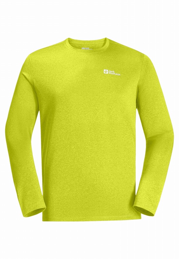 Yellow Men Jack Wolfskin Skyhermal L/s T Shirts | 33936977