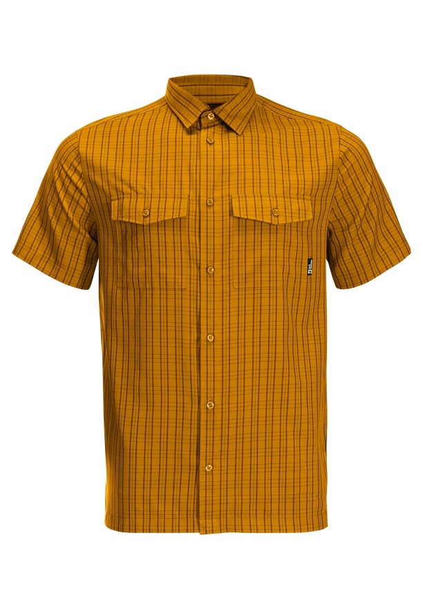 Yellow Men Jack Wolfskin Thompson Shirts | 94371988