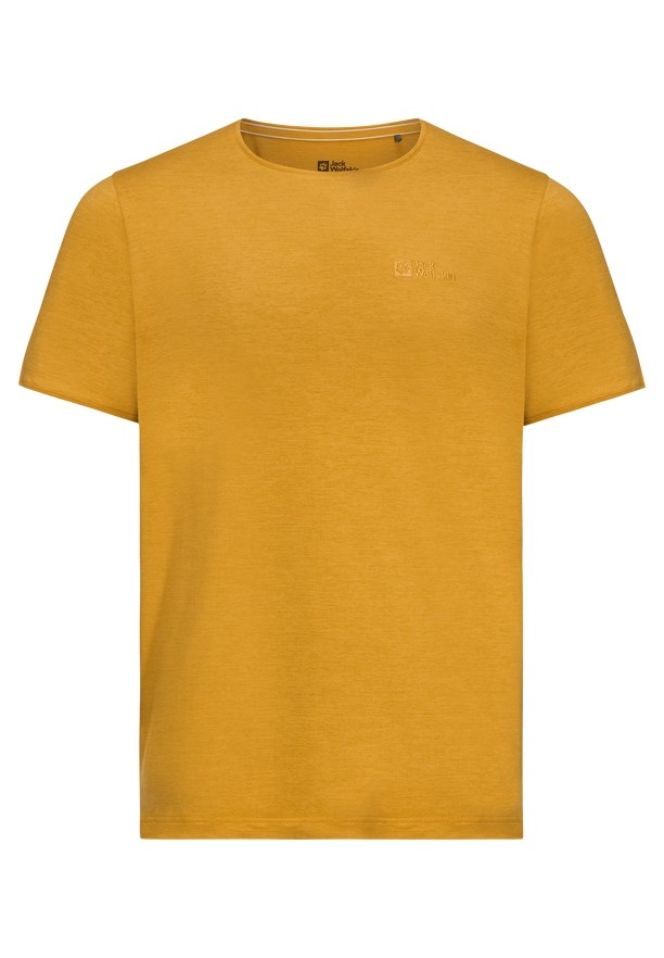 Yellow Men Jack Wolfskin Travel T Shirts | 67495631