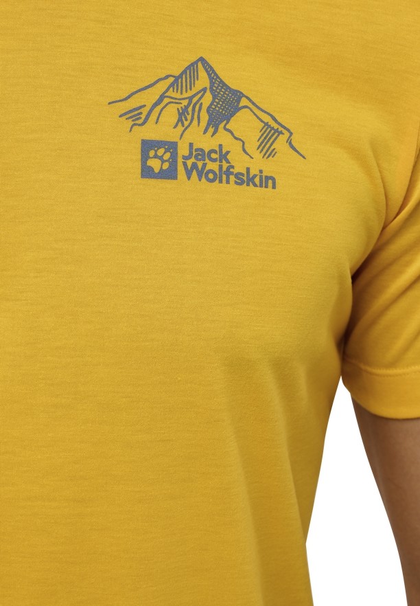 Yellow Men Jack Wolfskin Vonnan Graphic T Shirts | 28976066