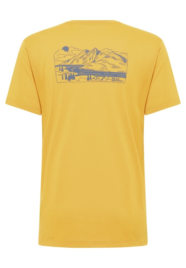 Yellow Men Jack Wolfskin Vonnan Graphic T Shirts | 28976066