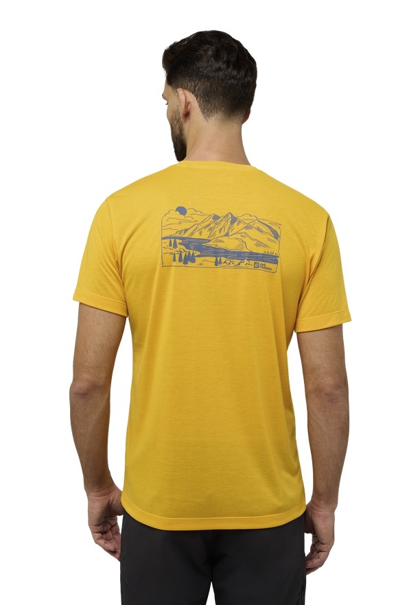 Yellow Men Jack Wolfskin Vonnan Graphic T Shirts | 28976066