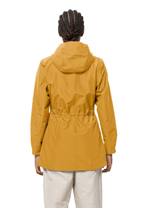 Yellow Women Jack Wolfskin Dakar Rain Coats | 43092887