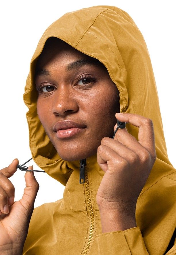 Yellow Women Jack Wolfskin Dakar Rain Coats | 43092887