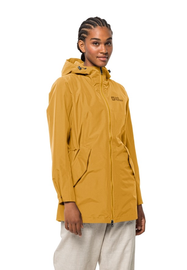 Yellow Women Jack Wolfskin Dakar Rain Coats | 43092887