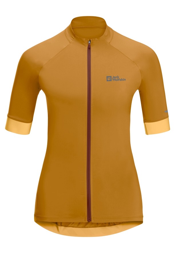Yellow Women Jack Wolfskin Gravex Fz S/s W Bike T Shirts | 94012662
