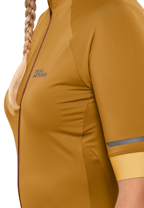 Yellow Women Jack Wolfskin Gravex Fz S/s W Bike T Shirts | 94012662
