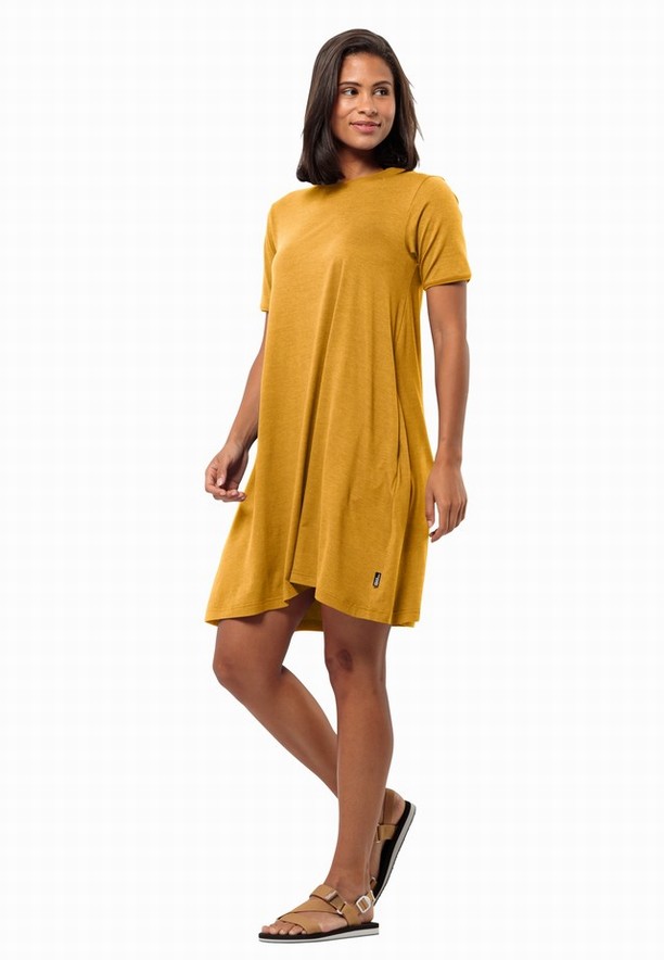 Yellow Women Jack Wolfskin Travel Dress | 68087853