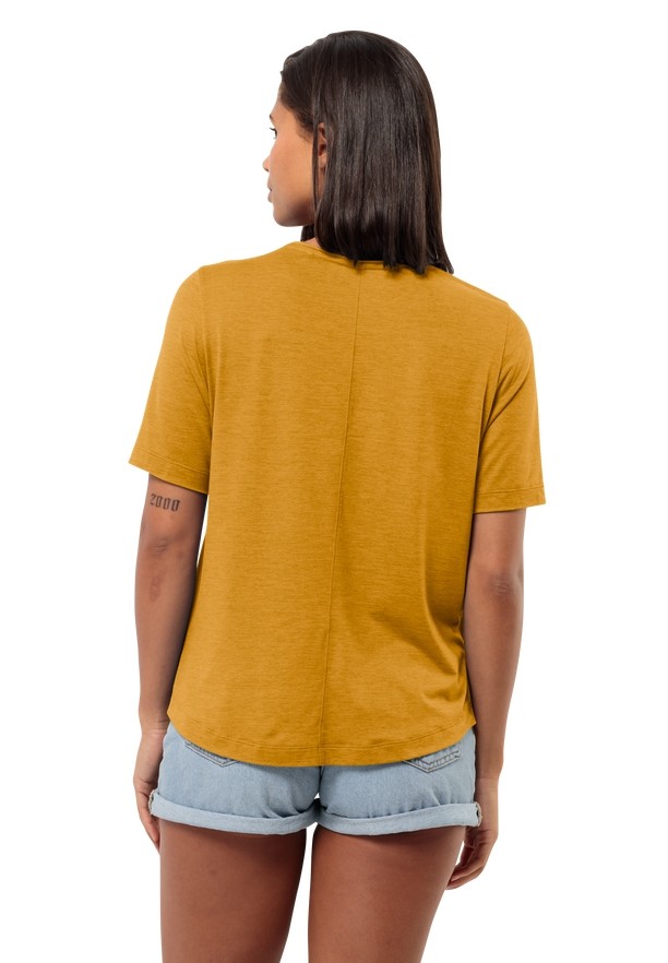 Yellow Women Jack Wolfskin Travel T Shirts | 42518773