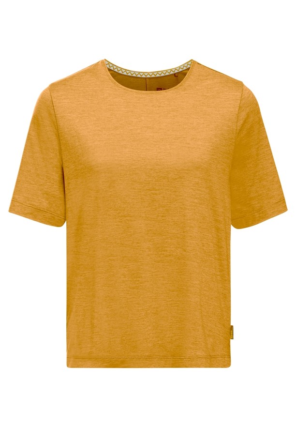 Yellow Women Jack Wolfskin Travel T Shirts | 42518773